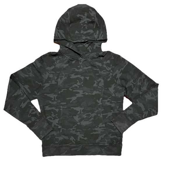 lululemon athletica Tops - Lululemon Scuba Pullover Hoodie Incognito Camo Gray|Black Women's Size 6